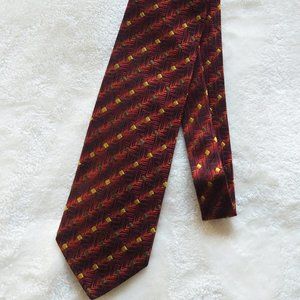 Ermenegildo Zegna Silk Tie Made in Italy -- Red Brown Gold
